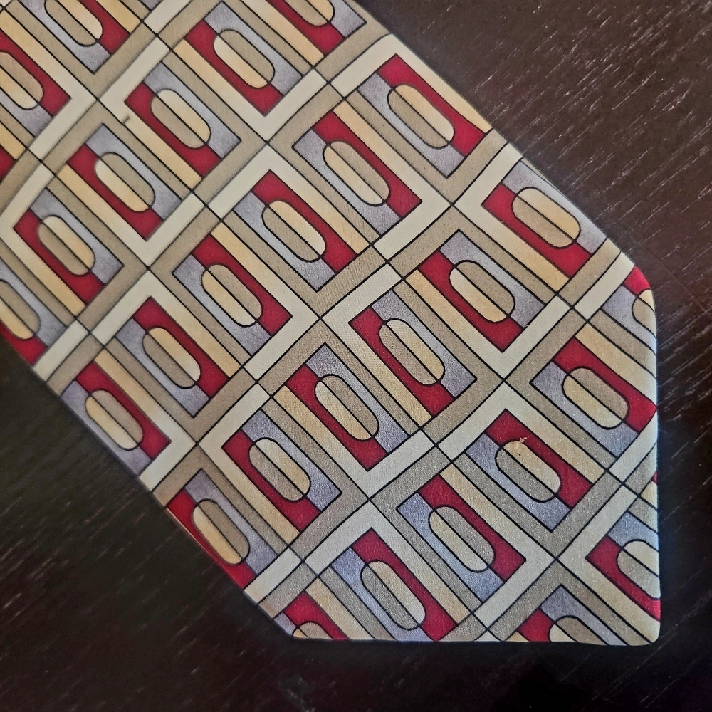 Giorgio Armani necktie silk geometric